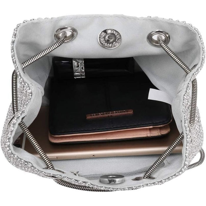 PanacheProse Women's Sliver Bucket Shining Shoulder Bag Rhinestones
