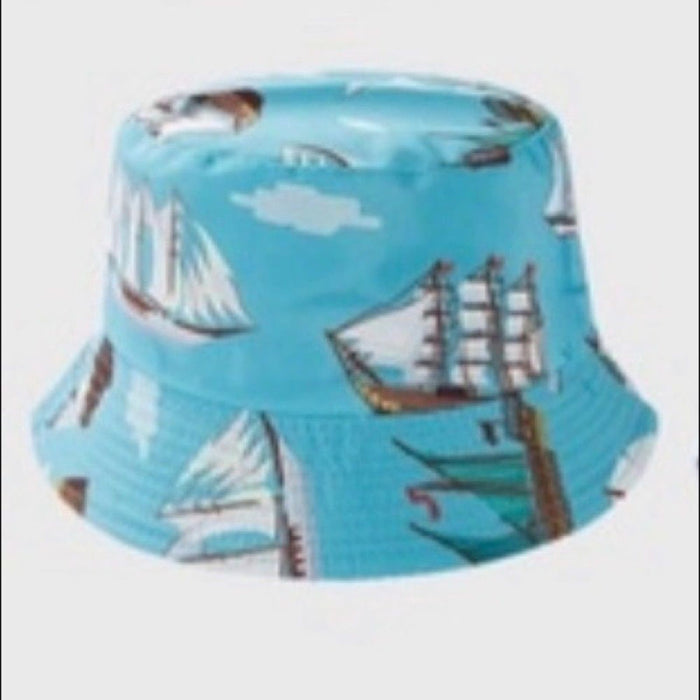 NEW! Bucket Hats Ships and Boats Sail Print