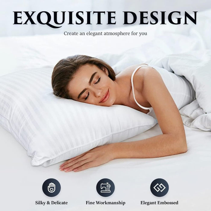 Queen Size Cooling Bed Pillows for Sleeping: Hotel Quality, Set of 2