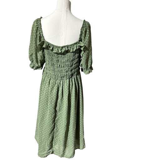 Indigo Rose Sage Green Smocked Midi Dress – Size 2X