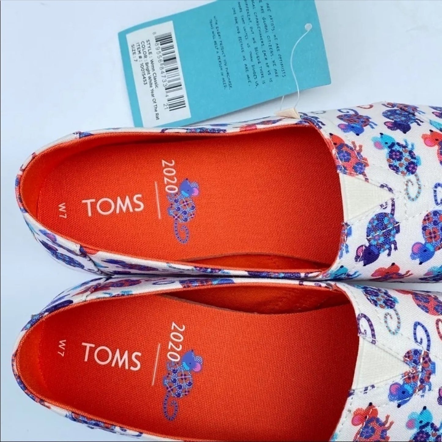 Toms Womens Classics Year Of The Rat Slip On Shoes Multicolor Novelty 7 …