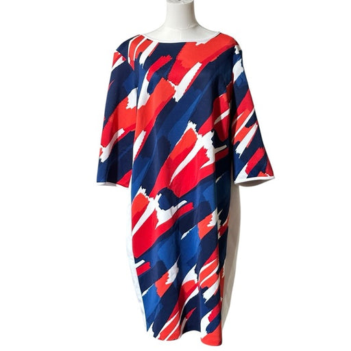 Pre-Loved Sandra Darren Abstract Print Dress – Size 18W