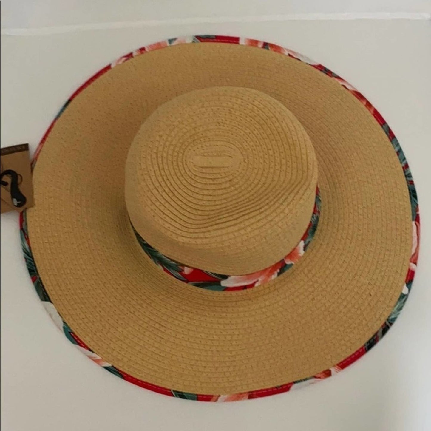 Straw Hat With Floral Pattern