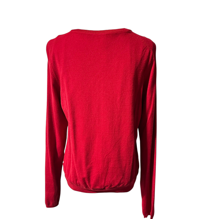 Talbots Red Button-Front Cardigan Silk Blend Sweater - Size M (Pre-Loved) | PanacheProse