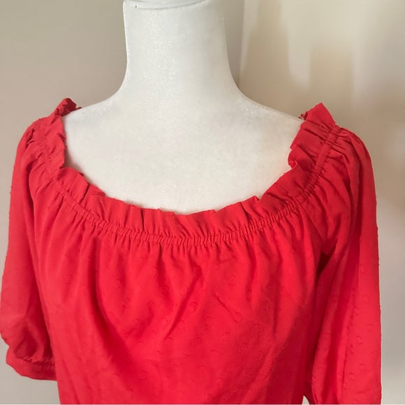 🔴 Vince Camuto Vivid Charm Off-Shoulder Blouse – Size XS