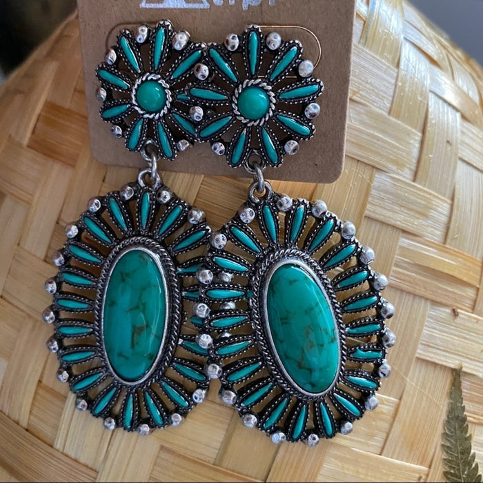 Boho Unique  Natural Stone Teardrop earrings