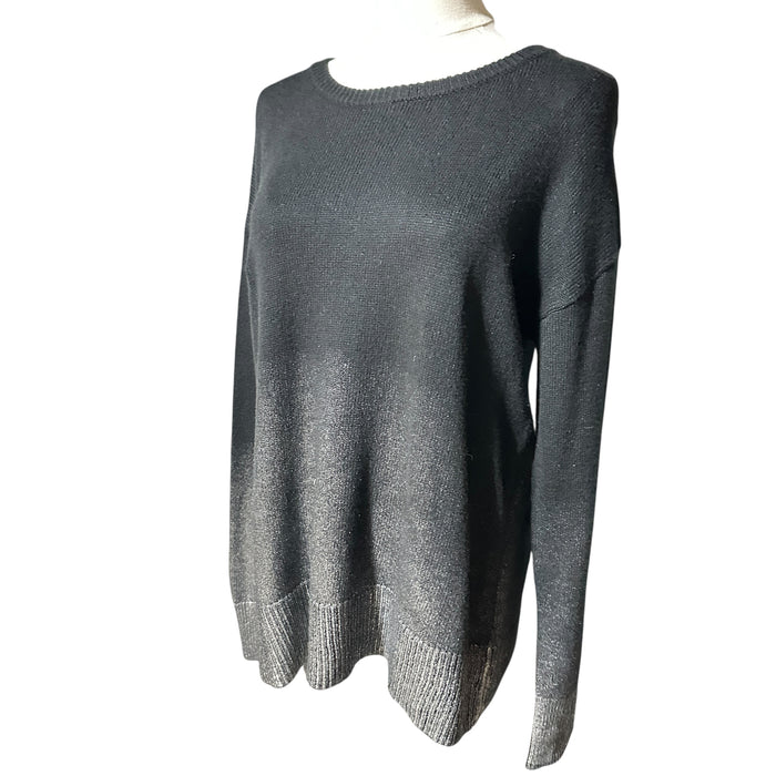 Pre - Loved Vince Camuto Women’s Charcoal & Light Gray Long Sleeve Sweater – Size Small Casual Knit Top | Free & Fast Shipping