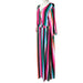 Colourful Striped Keyhole Back Maxi Dress – Size 2XL