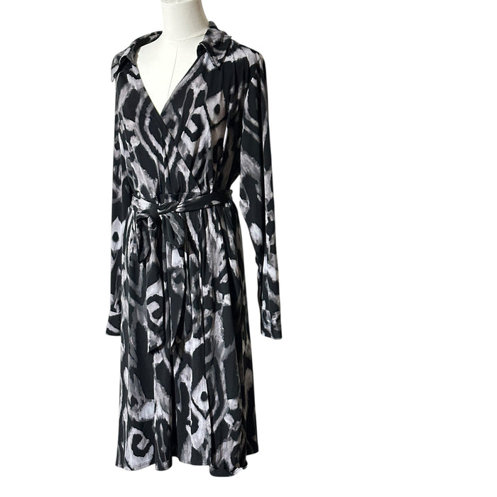 Pre-Loved Lane Bryant Abstract Print Collared Dress – Size 18/20