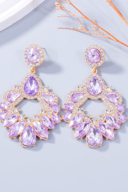 Alloy Rhinestone Dangle Earrings