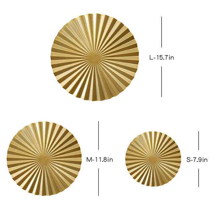 BOTAOYIYI Silver and Gold Wall Art Set Of 6, Wall Decor Metal Modern Accent Large Sunburst Hanging Decorations Above Bed For Home Office Bedroom Bathroom Or Living Room(L-15.7, M-11.8, S-7.9)