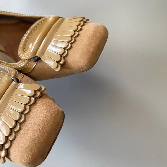 Colethman Size 8.5 Women’s Suede Leather Trim Heel Shoes