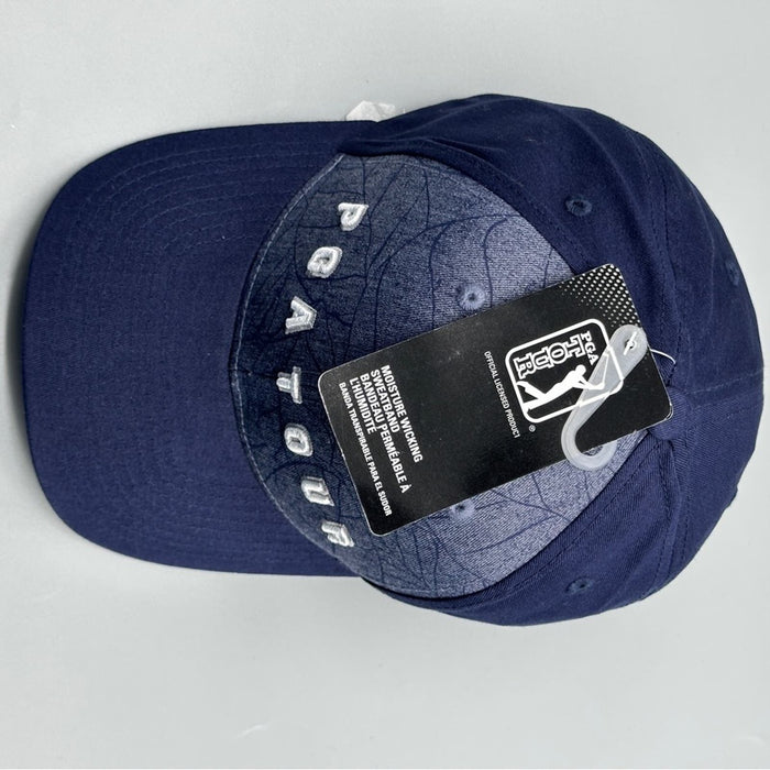 PGA TOUR Men’s All Over Leaf Print Crosshatch Curved Brim Hats