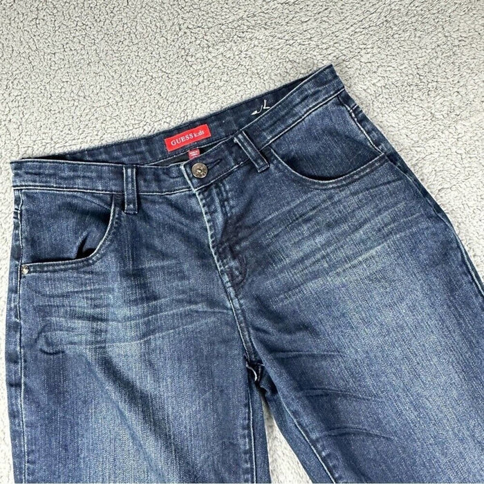 Guess Kids Size 18 Boy’s Denim Solid Color Blue Short Jeans
