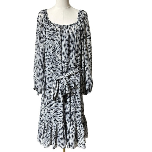 Pre-Loved JBS Monochrome Abstract Print Dress – Size 18W