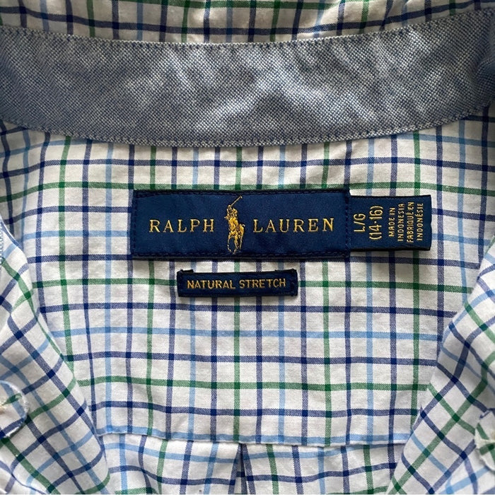 Ralph Lauren Natural Stretch Size L/ G (14-16) Boy’s 100% Cotton Dress S…