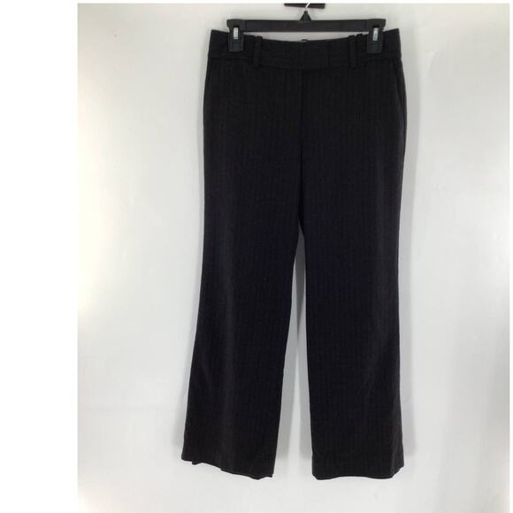 Ann Taylor Black Zip Front Closure Striped Chino Dress Pants Size 28