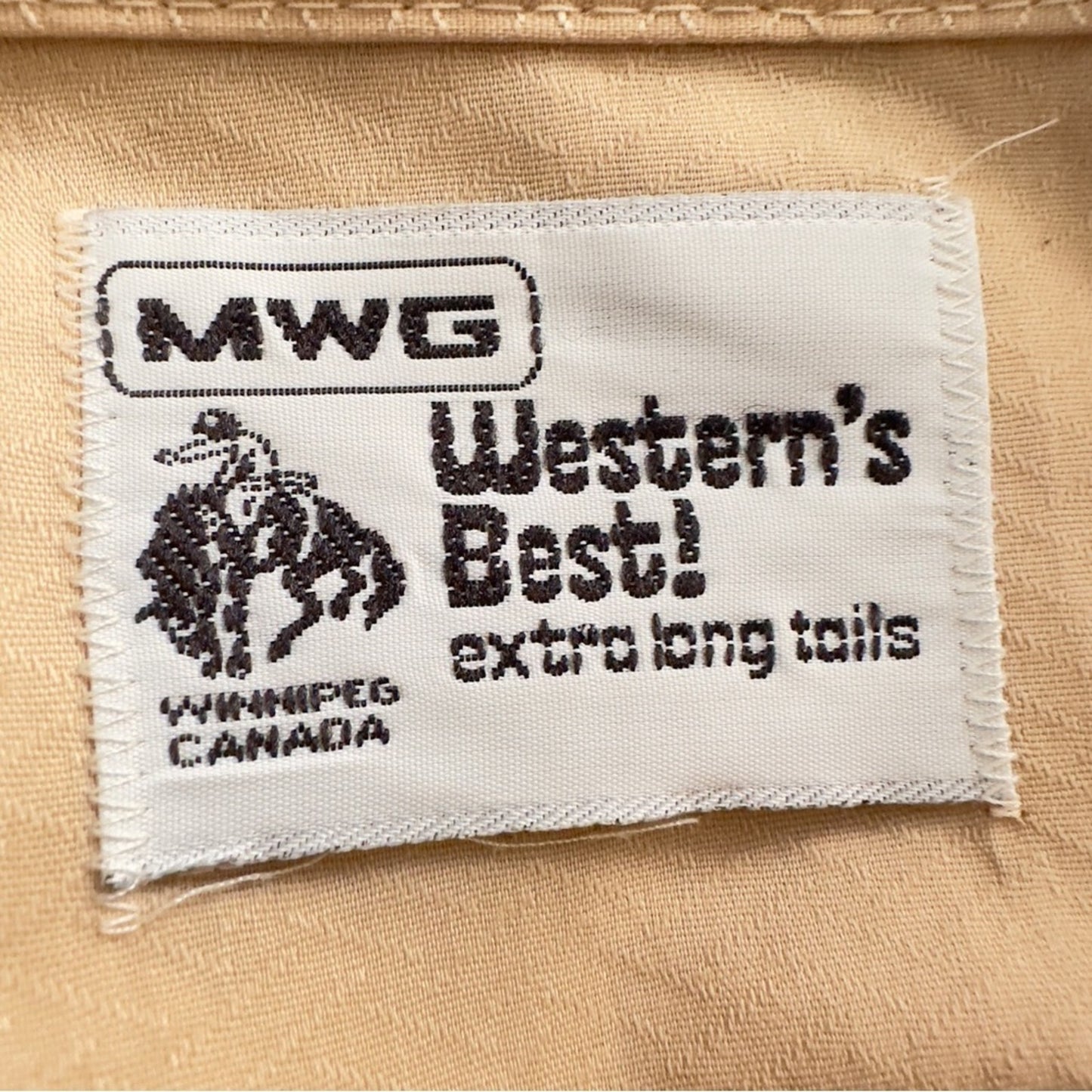 Vintage MWG Western’s Best Extra Long Tails Men’s Casual Long Sleeve Shirt"