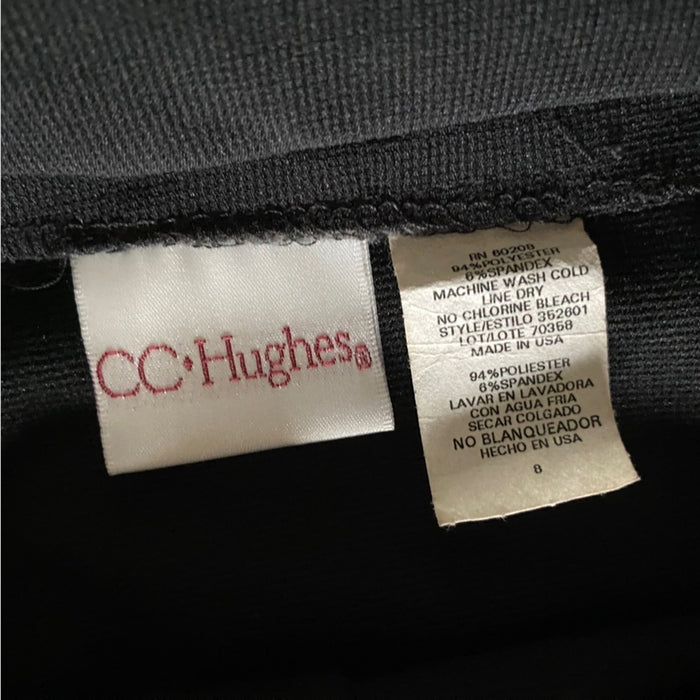 CC .Hughes Size 8 Women’s Solid Color Slit Front Black Mini Skirt