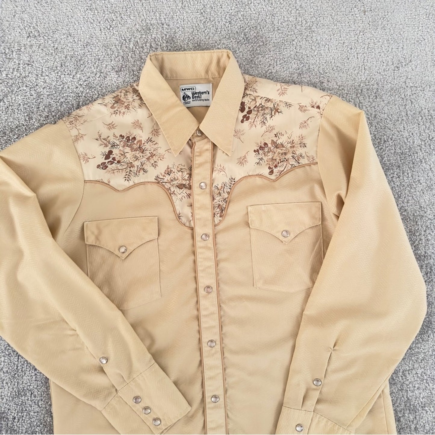 Vintage MWG Western’s Best Extra Long Tails Men’s Casual Long Sleeve Shirt"