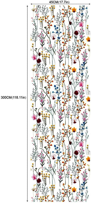 Floral Peel and Stick Wallpaper Self-Adhesive Wall Decor 118.11in L x 17.7in W