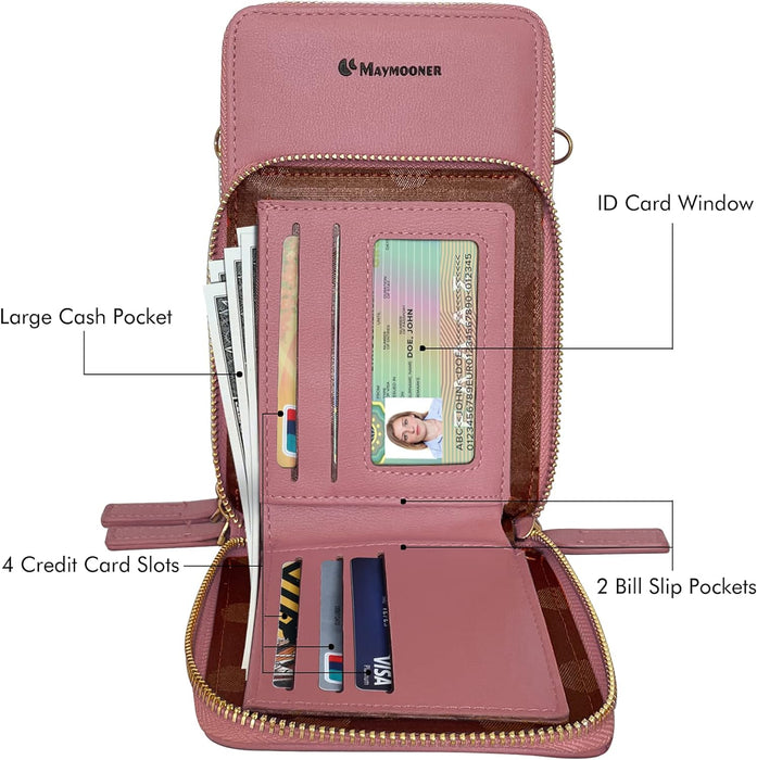Cell Phone Purse for Women, Small Crossbody Bag PU Leather with Card Slots