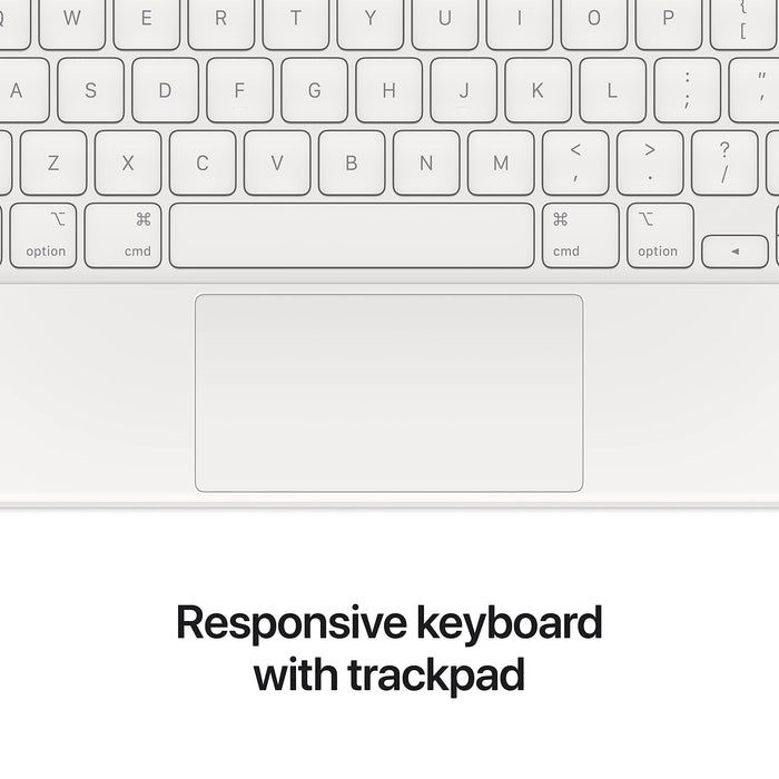 Apple Magic Keyboard: iPad Keyboard and case for iPad Pro 12.9 inch (3rd, 4th, 5th and 6th gen) and iPad Air (M2), Great Typing Experience, Built-in trackpad, US English - White