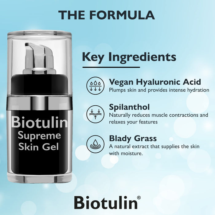 BIOTULIN - Supreme Skin Gel [2-PACK] I Facial Lotion I Hyaluronic Acid Serum for Face I Reduces Wrinkles I Skin Care Product I Anti Aging Treatment