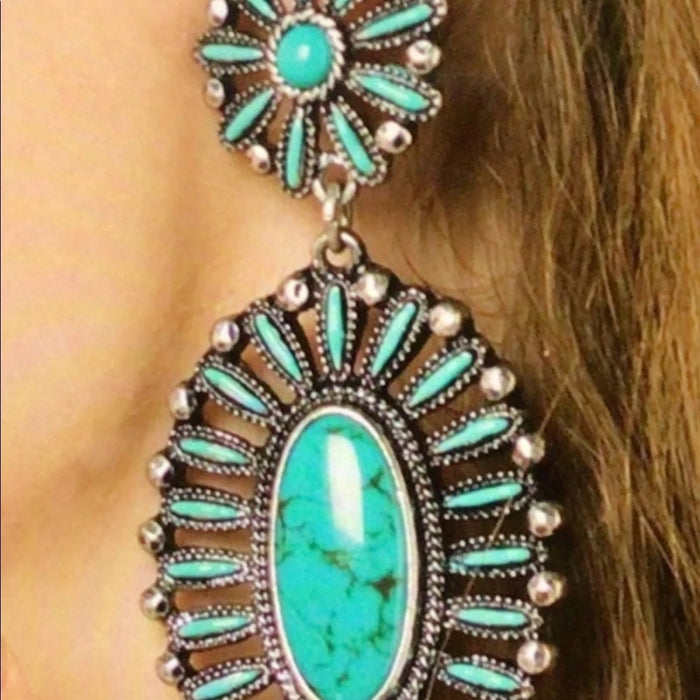 Boho Unique  Natural Stone Teardrop earrings