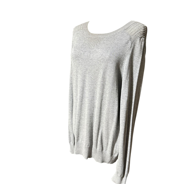 Two By Vince Camuto Women’s Gray Long Sleeve Crew‑Neck Sweater – Size M Pre‑Loved