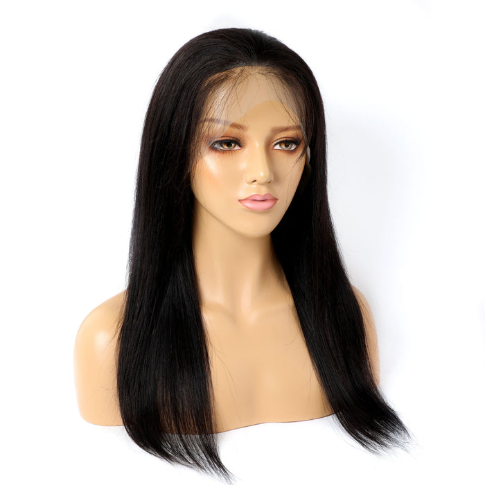 Premium 9A Real Human Hair Lace Wig – Straight Style, Customizable Bangs