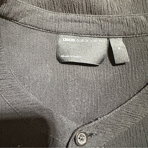 Pre - Loved ASOS Women’s Black Long Sleeve Blouse – Size Medium Elegant Casual Dressy Top