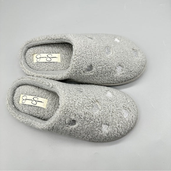 Jessica Simpson Gray Memory Foam Slippers – Size S (6–7) Indoor/Outdoor
