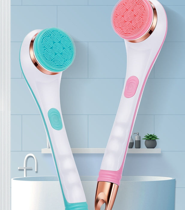 2-in-1 Electric Bath Brush & Foot Scrubber  USB Rechargeable, 4 Brush Heads, Spa Grade Back & Body Cleaner