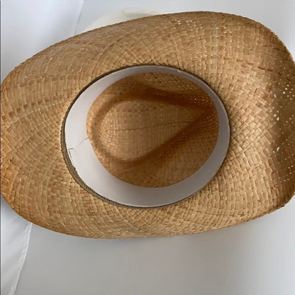 Cowboy Women’s Stone Band Raffia Hat ⭐️⭐️⭐️⭐️⭐️NEW Summer Sun Hats