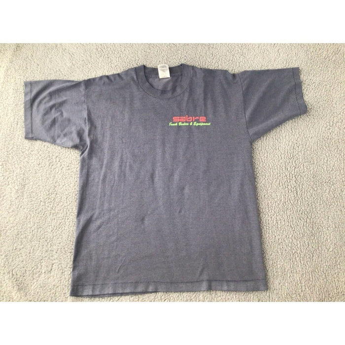 Vintage Fruit Of The Loom Men's Dark Grey Short Sleeve T-Shirts Size Large