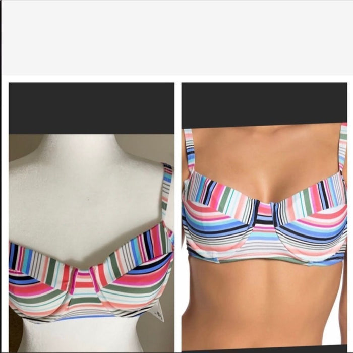 Athena Stripes Swimwear Women’s Underwire Bikini Top Size 34B/C