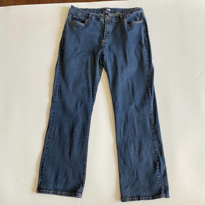 Focus Life Style Size 16W Women’s Solid Color Blue Straight Leg Jeans RN 135989