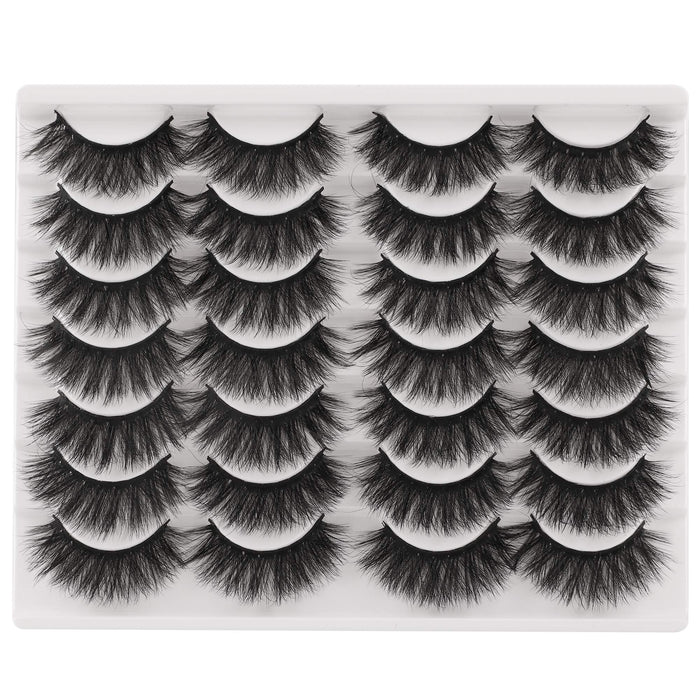 JIMIRE False Eyelashes Mink Fluffy Volume Lashes 3D Wispy Long Fake Eyelashes 14 Pairs Pack