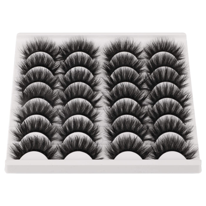 JIMIRE False Eyelashes Mink Fluffy Volume Lashes 3D Wispy Long Fake Eyelashes 14 Pairs Pack