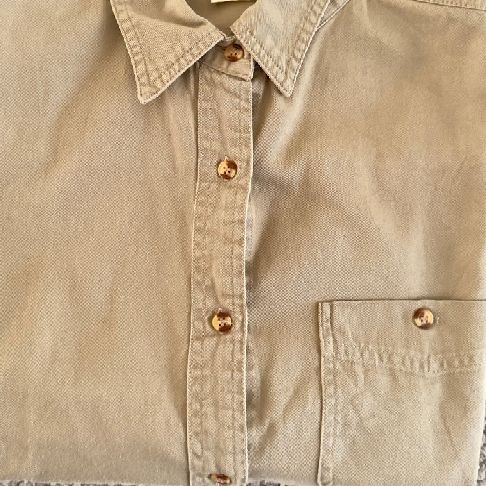 Vintage Beige Floral Yoke Western Pearl Snap Shirt Men’s XL