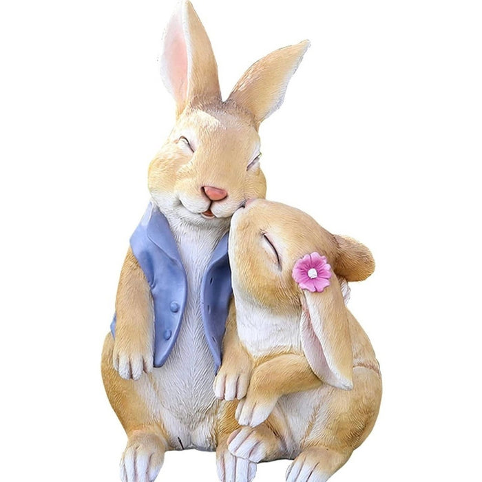 Garden Rabbit Statue Decoration -Resin Funny Garden Figurines Yard Art