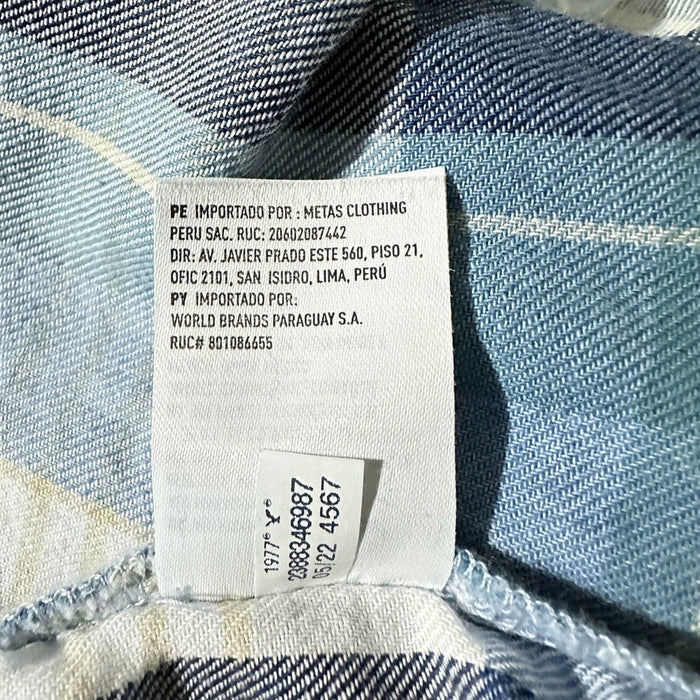 American Eagle Outfitters Shirt Men Medium Blue & White 100% Cotton Button Down