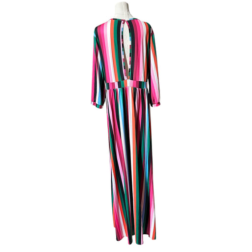 Colourful Striped Keyhole Back Maxi Dress – Size 2XL