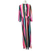 Colourful Striped Keyhole Back Maxi Dress – Size 2XL