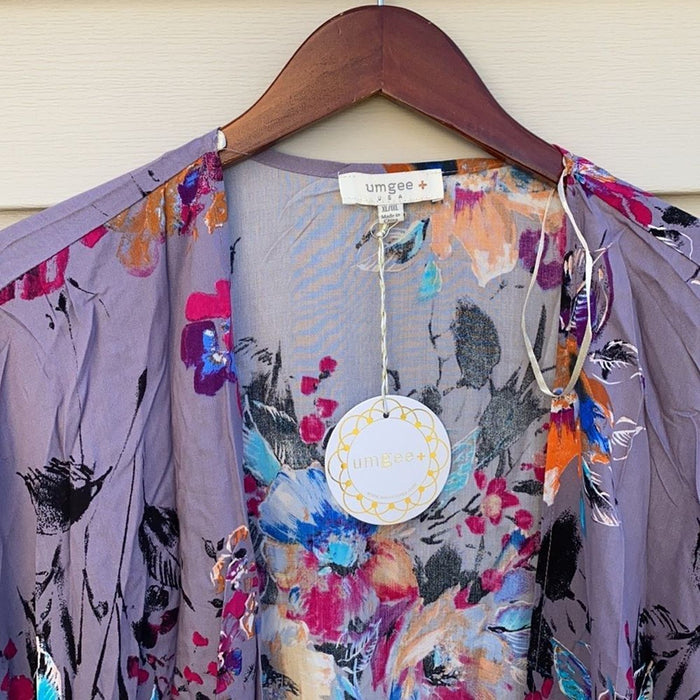 Umgee Women’s Kimono Open Front Mix Printed Floral With Side Slits KimonoNEW ⭐️⭐️⭐️⭐️⭐️