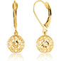 Women's 14K Filigree Dangle Gold Round Earrings with Secure Leverback