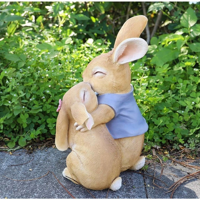 Garden Rabbit Statue Decoration -Resin Funny Garden Figurines Yard Art