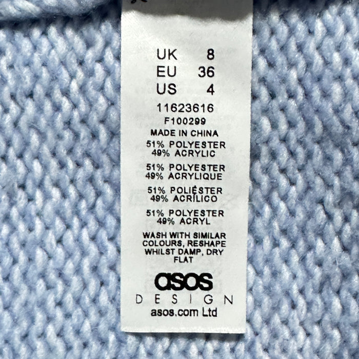 ASOS DESIGN Women’s Light Blue Open Front Cardigan - Size US 4, from PanacheProse