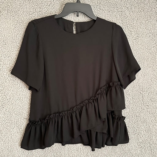 ASOS Design Elegant Black Ruffle Blouse - Size US 4, FROM PanacheProse